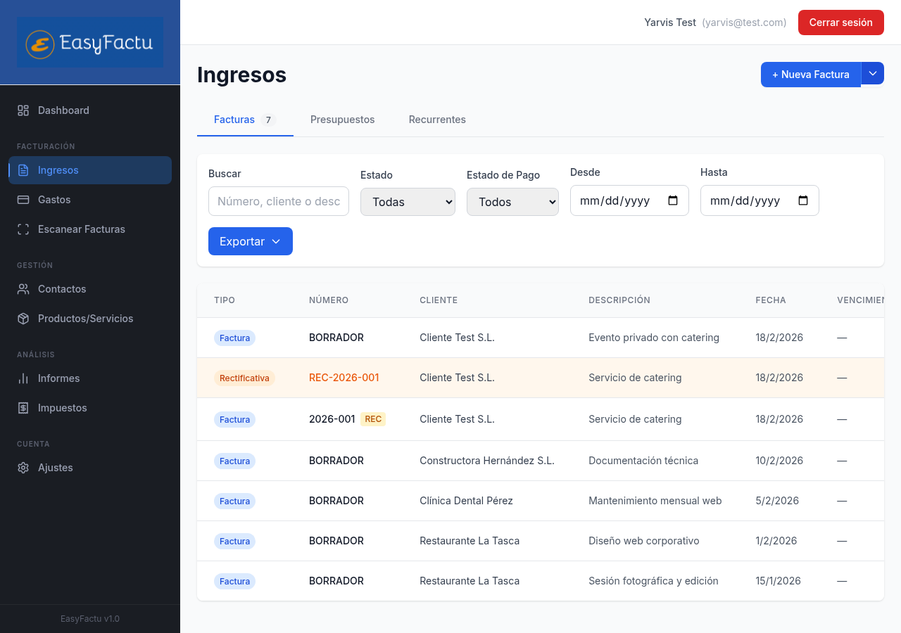 EasyFactu - Gestión de facturas